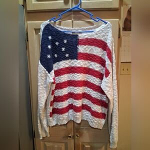 Lucky Brand Red, White, and Blue Flag Sweater Size XL